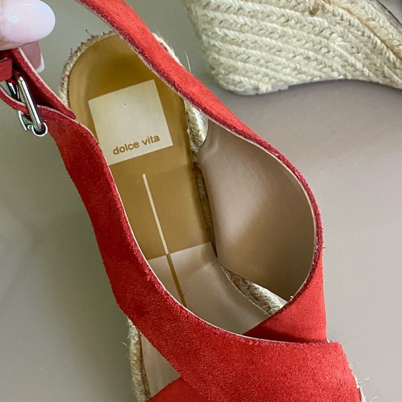 Dolce Vita Burnt Orange High Wedge Espadrilles - Picture 9 of 12